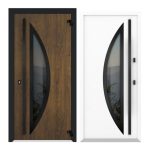 Usa exterior aluminiu ,AG6017NA, izolatie termica 0.6W/mpK , izolatie fonica 45 dB , rezistenta apa , soare , vant certificata , dimensiuni 860, 960x2050 mm