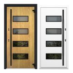 Usa exterior aluminiu ,AG6020NA, izolatie termica 0.6W/mpK , izolatie fonica 45 dB , rezistenta apa , soare , vant certificata , dimensiuni 860, 960x2050 mm