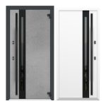Usa exterior aluminiu ,AG6021NA, izolatie termica 0.6W/mpK , izolatie fonica 45 dB , rezistenta apa , soare , vant certificata , dimensiuni 860, 960x2050 mm