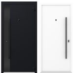 Usa exterior aluminiu ,AG6066, izolatie termica 0.6W/mpK , izolatie fonica 45 dB , rezistenta apa , soare , vant certificata , dimensiuni 860, 960x2050 mm