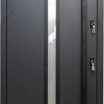 Usa exterior aluminiu , gri antracit ext / alb interior , geam 6 straturi , izolatie termica 0.6W/mpK , izolatie fonica 45 dB , rezistenta apa , soare , vant certificata , 960x2050