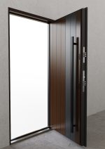 Usa metalica exterior casa PREMIUM ALASKA , placata cu lemn 7 straturi la exterior , STEJAR GRI EXT -ALB INTERIOR , izolatie termica 0.7 w mpK , izolatie fonica 45 dB , rezistenta sporita la soare si apa ,980x2050 ,inchidere magnetic Securreme - imagine 7