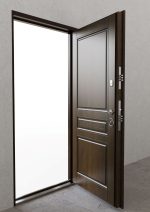 Usa metalica exterior casa PREMIUM PROVENCE , placata cu lemn 7 straturi la exterior , stejar bronz , izolatie termica 0.7 w mpK , izolatie fonica 45 dB , rezistenta sporita la soare si apa ,980x2050 , sisteme inchidere Securreme Italia - imagine 7