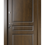 Usa metalica exterior casa PREMIUM PROVENCE , placata cu lemn 7 straturi la exterior , stejar bronz , izolatie termica 0.7 w mpK , izolatie fonica 45 dB , rezistenta sporita la soare si apa ,980x2050 , sisteme inchidere Securreme Italia