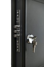 Usa metalica intrare apartament Standard , clasa 2 antiefractie , izolare fonica 32 decibeli , 860x2020 , culoare maro exterior alb interior , deschidere - imagine 3