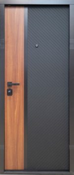 Usa metalica intrare in apartament blindata Corfu ,echipata broasca Securreme , clasa 5 antiefractie , izolatie fonica 42 decibeli , culoare negru /nuc , 860x2050 mm , 110 kg , deschidere - imagine 6